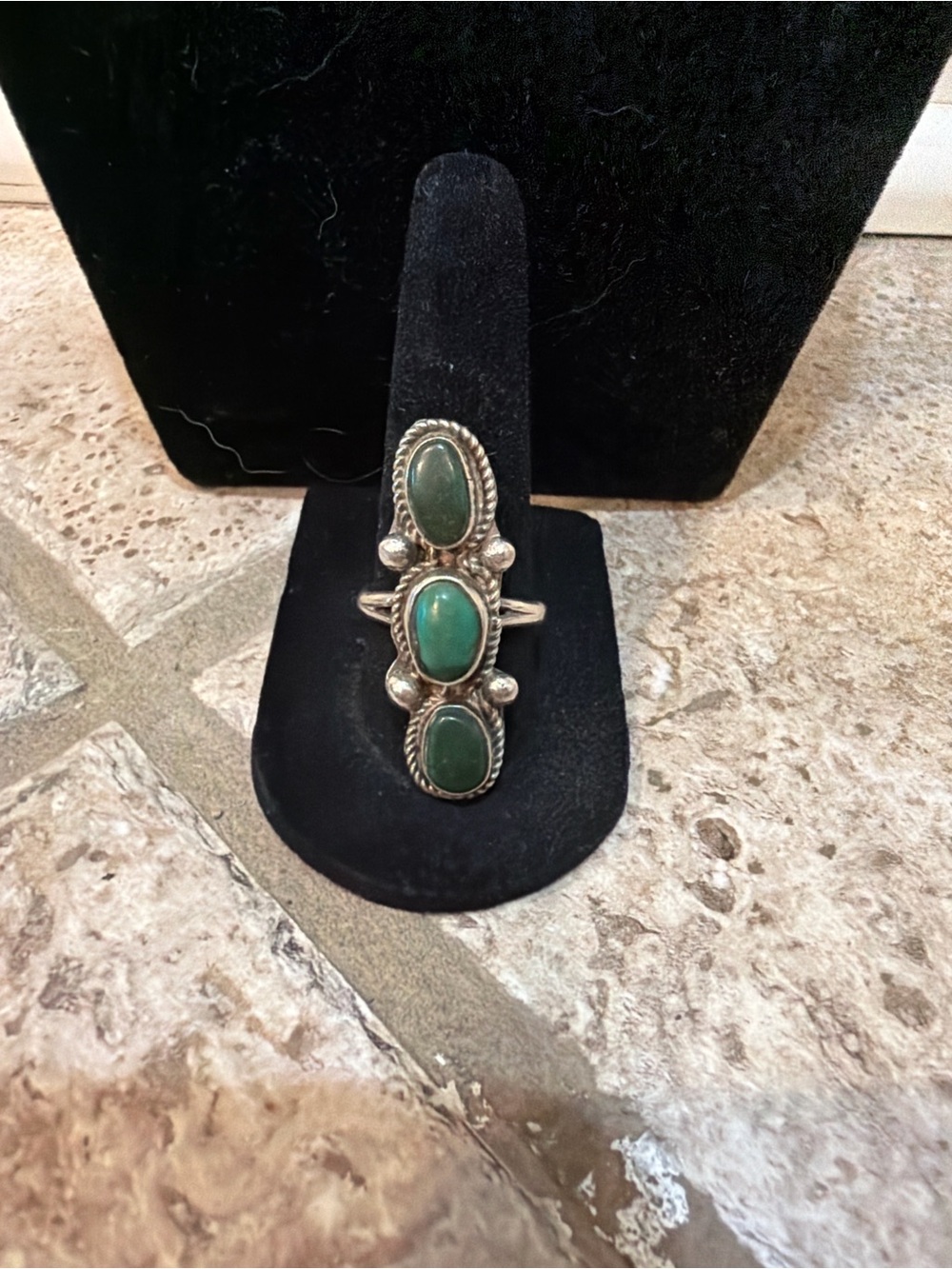 Sterling Silver 925 Southwestern Green Turquoise Statement Ring